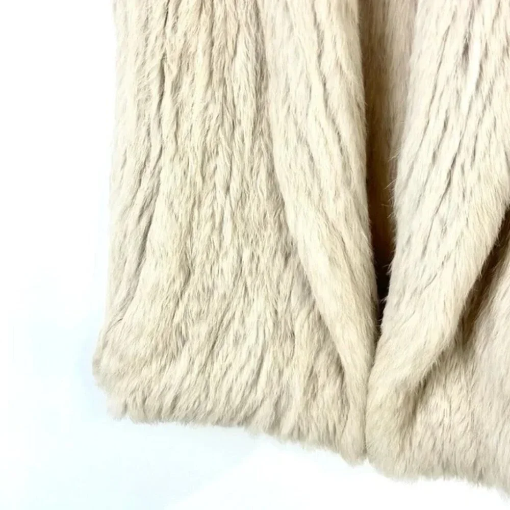 June Putty Rabbit Fur Open-Front Vest - Picture 4 of 7